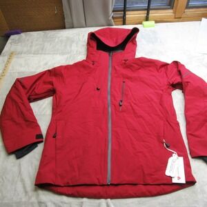 Obermeyer Raze Jacket Mens Medium Red Hooded Waterproof Ski Winter Snow $299 NEW